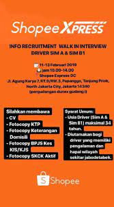 Kirim loker terbaru ke emailmu. Lowongan Kerja Driver Shopee Xpress Februari 2019 Lokernetid