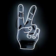 The first recorded use of light blue as a color term in english is in the year 1915. Peace Neon Sign 275 Neon Signs Neon Art Neon Lighting