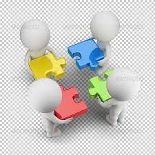 3d Small People Team With The Puzzles Powerpoint Animation Search Optimization Employee Training