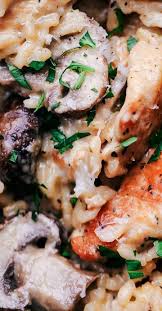 One Pot Creamy Parmesan Chicken With Mushrooms Rice Creamy Parmesan Chicken Mushroom Chicken Creamy Parmesan