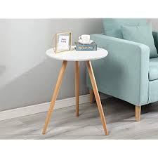 Modern glass side table with storage: Buy Nesting Coffee Table Wood Sofa Side Table Small Round Tea Tables For Small Spaces Small Round Coffee Table White Side Tables Living Room Balcony Table Small Bedside Table Online In Indonesia