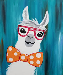 Creating This Painting Is No Prob Llama Fun For All Ages This Little Cutie Is Sure To Create Some Gig Kids Canvas Painting Kids Painting Party Llama Painting