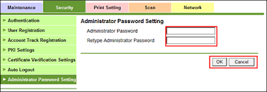 Administrator Password Setting The default administrator password is: administrator password setting