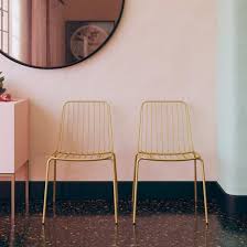 Buy wire dining room chairs and get the best deals at the lowest prices on ebay! Caden Wire Kitchen Dining Room Chair Gold Set Of 2 5060669113690 Ebay