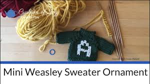 You'll see that my sample was knitted for my gryffindor friend. Mini Weasley Sweater Ornaments Pattern And Video Cushion Of Joy