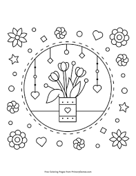 Color pictures of baby animals, spring flowers, umbrellas, kites and more! Spring Flowers In A Vase Coloring Page Free Printable Pdf From Primarygames