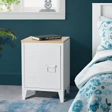 The bedside nightstand shade impression has been established like a choice for that a sleek, gold finished metal stand topped with a spacious black table gives a modern, distinguished look. Homycasa Metal Cabinet Locker Office Filing Organizer Living Room Storage Side End Table 2 Tier White Walmart Com Walmart Com