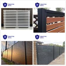 It can be vertical, horizontal or laid down flat. China Aluminum Powder Coating Wood Grain Slat Privacy Fence China Metal Fence And Security Fence Price