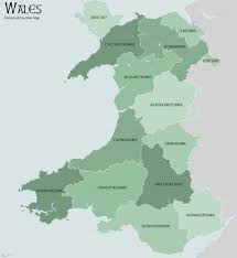 The Historic Counties Of Wales Are Ancient Subdivisions Of Wales They Were Used For Various Functions For Several Hundred Years Wales Map Map Map Of Britain