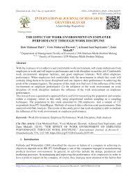 Penyelenggaraan manajemen asn dilakukan berdasarkan asas: Pdf The Effect Of Work Environment On Employee Performance Through Work Discipline