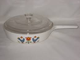 Vintage 1975 76 Corning Blue Bird Friendship Country Festival 7 Skillet Frying Pan W Clear Lids Check Th Skillet Frying Pan Country Festivals Frying Pan