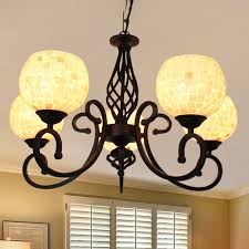 Globe Shell Chandelier Pendant Light Mediterranean 3 5 6 Lights Beige Suspension Lighting For Living Room Beautifulhalo Com