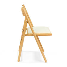 Wood folding chairs with padded seats. Ls6 Folding Wooden Chair With Padded Seat Sediarreda Com