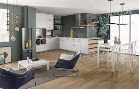 Ambiance Comptoir Meuble Rangement Cuisine Cuisine Moderne Mur Vert