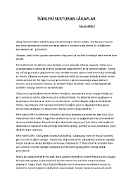 Doc Isimleri Susturan Lakaplar Nazli Kirli Nazli Kirli Academia Edu