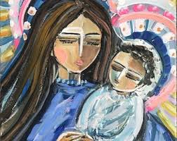 IMPRIMIR en Papel o Lienzo, "Madonna y el Bebé"