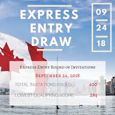 Changes to the express entry system. Express Entry Draw September 24 2018 100 Canadian Immigration