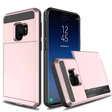 Made of pc and tpu, clear hard back, soft bumper, shock absorption. Samsung Galaxy S9 Credit Card Case Rose Gold Gorilla Cases