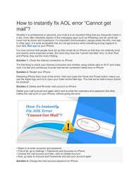 How do you reset your aol password? How To Instantly Fix Aol Error Cannot Get Mail Pages 1 2 Flip Pdf Download Fliphtml5