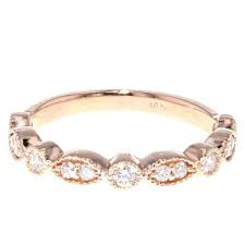 Vintage Diamond Rose Gold Wedding Band In 2021 Wedding Rings Vintage Vintage Rose Wedding Wedding Bands