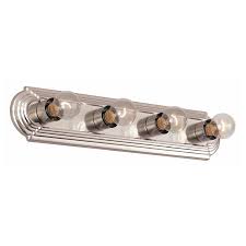 When choosing a light for your vanity, you'll want to make sure you select the right size, based on the size of your vanity. Portfolio 4 Light Brushed Nickel Bathroom Vanity Light At Lowes Com