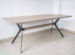 Esstisch baran 200x100 cm in eiche massiv metall ideen uber. Esstisch Eiche Tischplatte Tisch Massiv Eiche Gestell Metall Masse 220 X 100 Cm