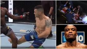 The incident took place within just a few seconds of the fight starting on the main card of. Ufc Legend Silva Pens Note To Weidman After Horror Leg Break In Eerie Coincidence With Brazilian S Own Injury 7 Years Ago Rt Sport News