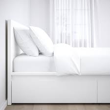 Malm Bed Frame High W 2 Storage Boxes White Luroy Ikea Moderate gebrauchsspuren am kopfteil, zerlegbar in 8. ikea