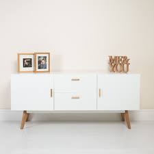 New White Scandinavian Retro Furniture Tv Unit Cabinet Sideboard Solid Oak Legs Muebles Para Living Comedor Muebles Para Vestibulo Diseno De Muebles