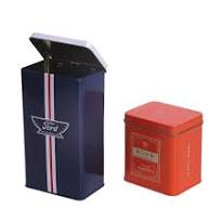 Custom Embossed logo Rectangular Metal Tea Tin Box Packaging Coffee Bean  Tin Container