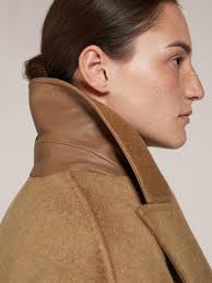 Deconstructed coat in double cashmere, camel