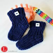 Knit quick long loom set loops & threads 4 looms, 1 hook, 1needle. Loom Knit Baby Booties