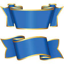 2 Gold Trimmed Blue Ribbon Banners Set Welovesolo Ribbon Banner Ribbon Png Blue Banner