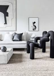 Black And White Furniture Living Room Black And White Drama Black And White Furniture White Interior Trending Decor