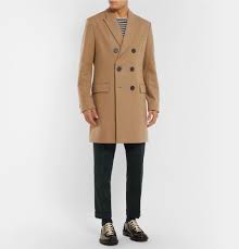 Ami alexandre mattiussi classic double breasted coat. Ami Slim Fit Double Breasted Felted Wool Blend Coat Men Camel Ami