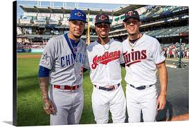 The first player born in puerto rico who played in mlb was hiram bithorn, who debuted as a pitcher with the chicago cubs on april 15, 1942. Jose Berrios Francisco Lindor Javier Baez Prior To The 90th Mlb All Star Game Wall Art Canvas Prints Framed Prints Wall Peels Great Big Canvas