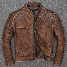 Https Www Aliexpress Com Store Product 2018 Vintage Brown Men Genuine Biker S Leather Jac Leather Jacket Men Vintage Leather Jacket Leather Jacket Outfit Men