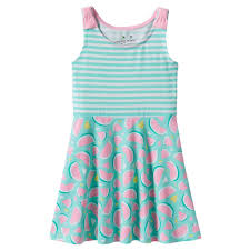 Toddler Girl Jumping Beans Patterned Skater Tank Dress Kohls In 2020 Green Cotton Dress Little Girl Fashion Girl Outfits