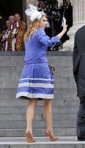 Princess Beatrice In Kinder Aggugini Coat Dress Stephen Jones Hat And Kurt Geiger Shoes Long Sleeve Dress Princess Beatrice Fashion