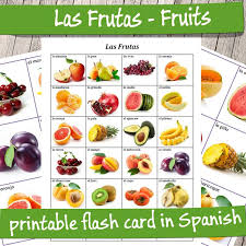Las Frutas Fruits In Spanish Flashcards Bundle Food Flashcards Flashcards Spanish Flashcards