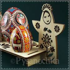Buy Real Plywood Pysanka Display Stand for 5 Chicken or Goose Easter Egg.  Pysanky angels A Great Gift for a Collector Online in India