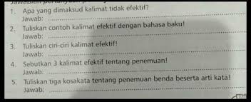 Kalimat efektif adalah kalimat yang dapat menyampaikan gagasan kepada pembaca sesuai dengan apa yang ingin disampaikan oleh penulis dengan cara yang efisien dan tersusun berdasarkan kaidah dan struktur bahasa indonesia yang baik dan baku. Tolong Dijawab Ya No Spam Brainly Co Id