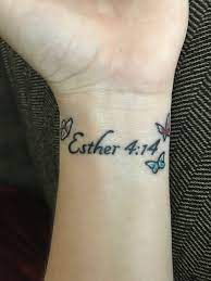 Esther 4 14 With Butterflies Tattoo Bible Tattoos Tattoos Butterfly Tattoo