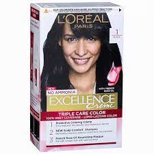 L'oréal paris is a leading beauty brand that portrays the blend of the latest with more than 50 bold shades — from the white silver up to a deep black color excellence crème hair color products ($8.99) are vivid expressions of l'oréal's slogan 'because you are worth it!'. Buy Loreal Paris Excellence Creme Hair Colour 1 Black 100 G 72 Ml Online Sastasundar Com