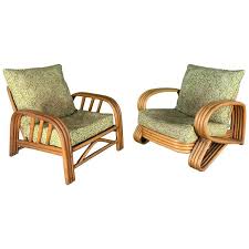 Pair Of Rattan Paul Frankl Style Lounge Chairs In 2020 Rattan Lounge Chair Lounge Chair Outdoor Lounge Chair