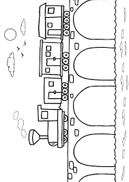 Free Online Printable Kids Colouring Pages Train On Bridge Colouring Page Train Coloring Pages Preschool Coloring Pages Coloring Pages For Kids