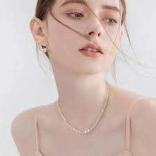 EFFIE QUEEN Unique Natural Freshwater Pearl Choker Necklace Handmade 11mm  Round Pearl Necklaces for Women Fashion Jewelry GPN34