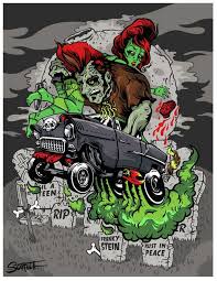 Http Www Loxlee Loves Engines Com Blog Wp Content Uploads 2010 02 Hot Rod Art Dead Meat Nik Scarlett Jpg Rockabilly Art Art Kustom Kulture Art