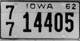 File:Iowa 1962 license plate - Number 77 14405.jpg - Wikipedia