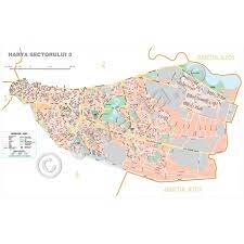 Harta 3d bucuresti , harta bucuresti tridimensionala, harta bucuresti cu imagini 3d. Sectorul 3 Bucuresti Harta Plan De Perete Rutiera Administrativa 100x160 Cm Laminata Baghete